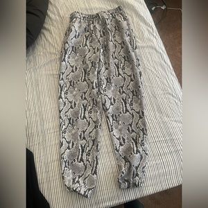Snake print joggers. So cute! So comfy!